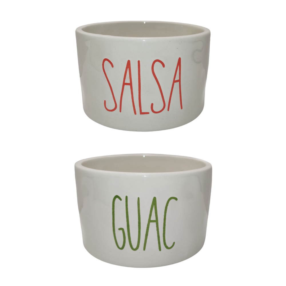 Blue Harbor Farmhouse Skinny Font Salsa & Guac Bowl Set